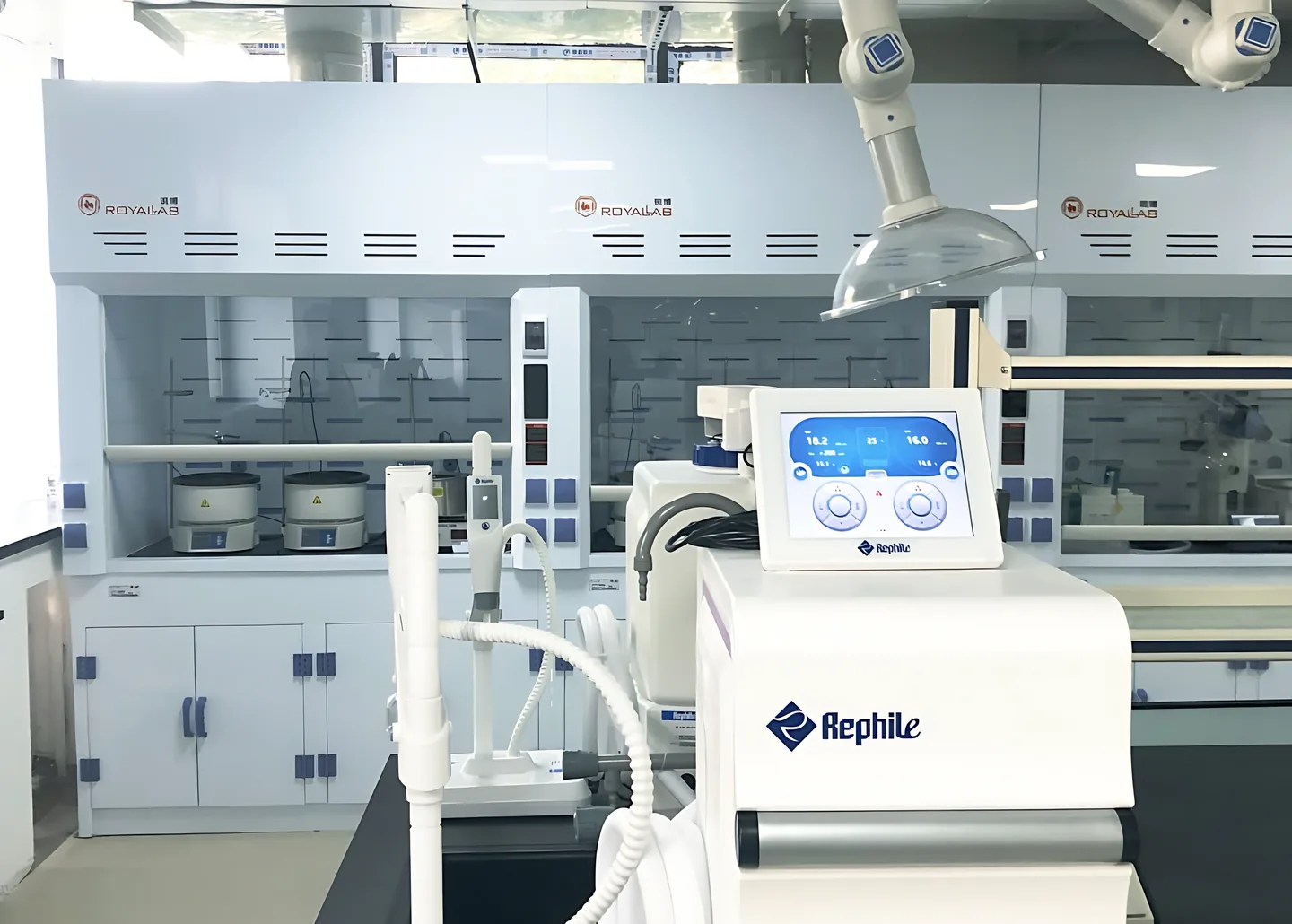 Research laboratory with analytical equipment