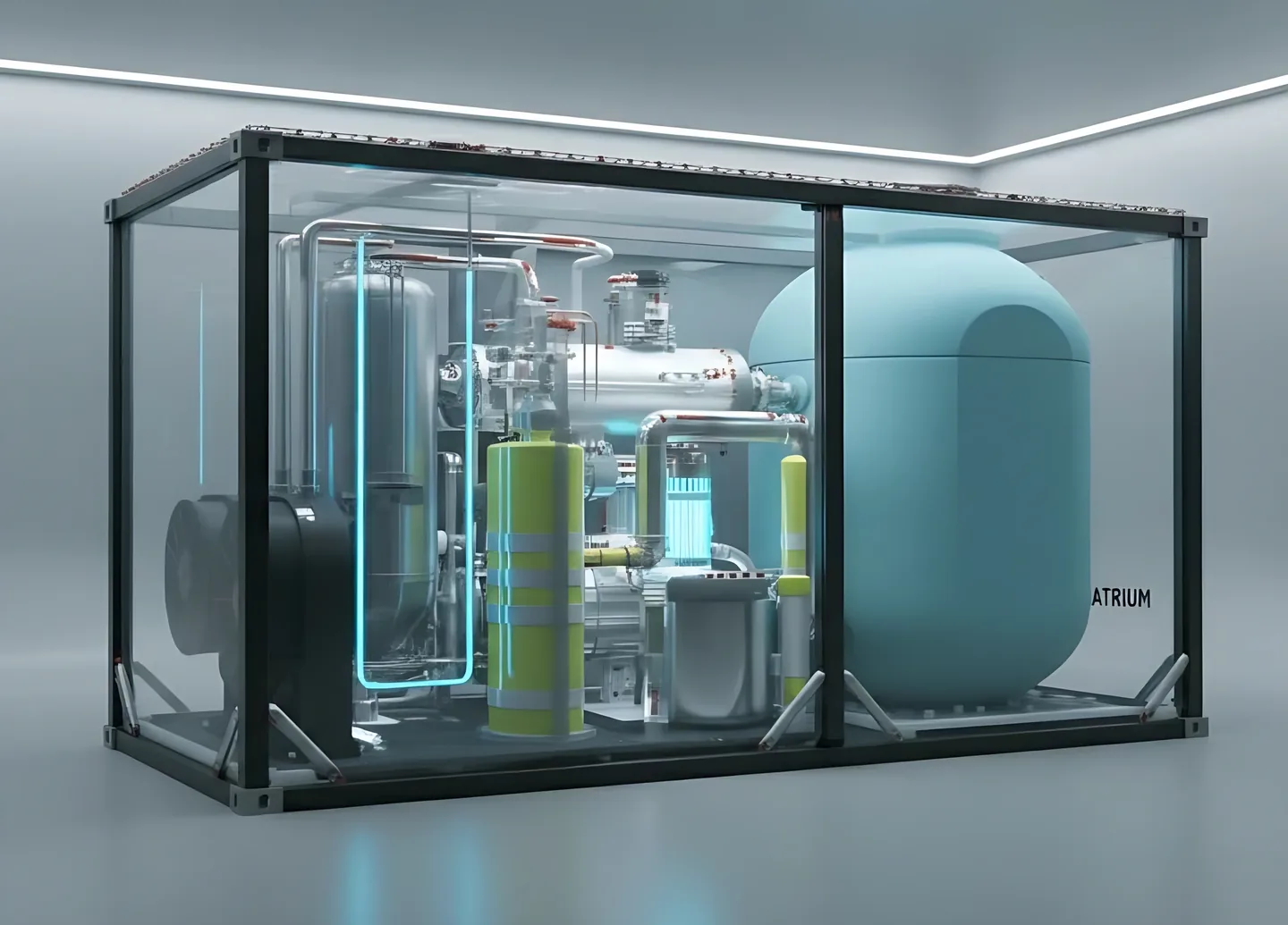 Modular reactor unit inside a glass enclosure