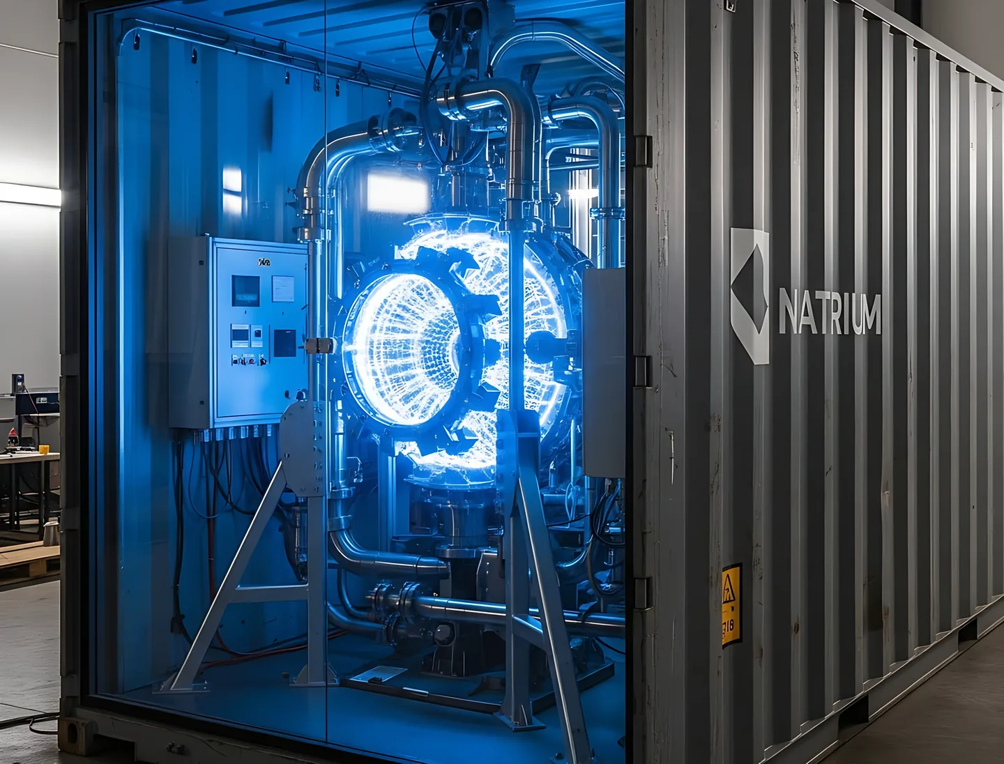 Natrium shipping-container reactor with an illuminated core